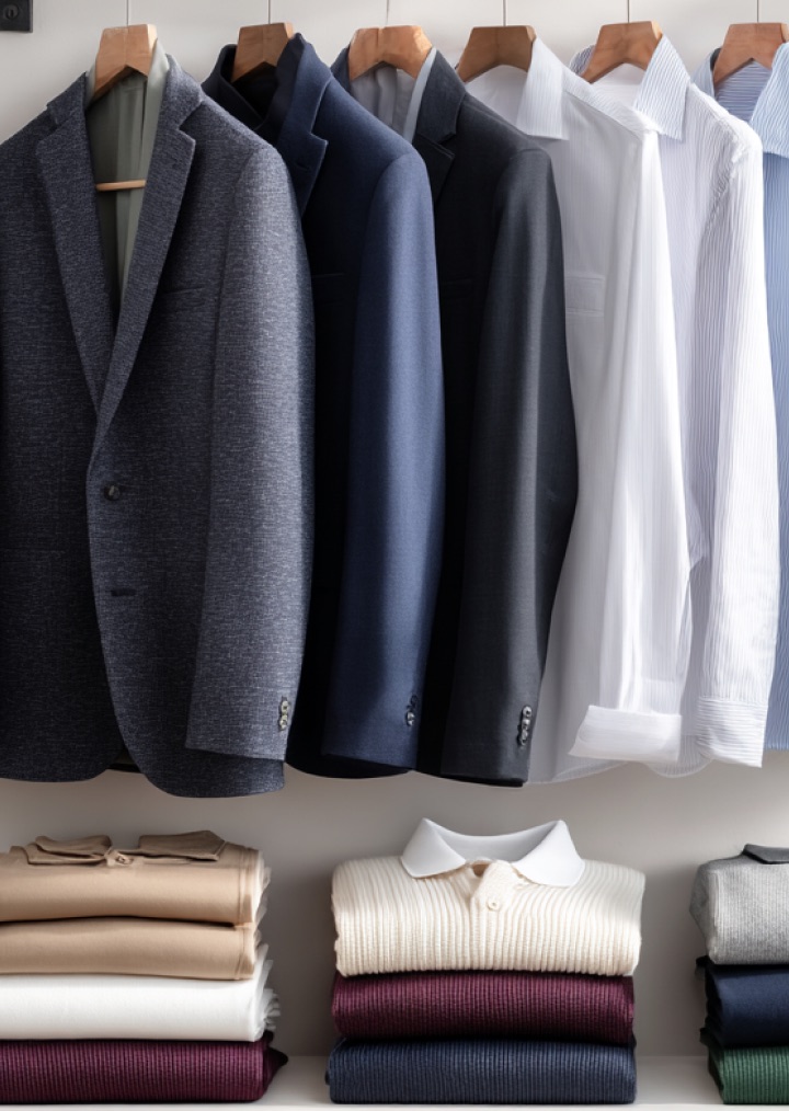 Prendas y camisas listas de lavandería y dry cleaning
